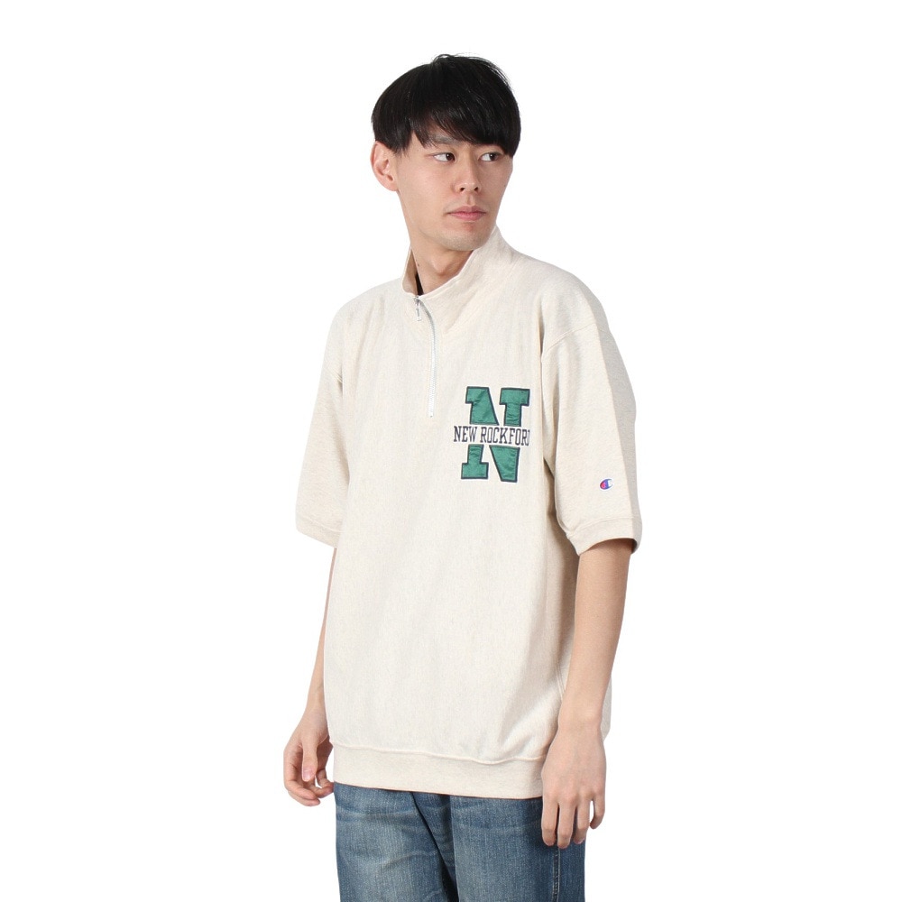 チャンピオン-ヘリテイジ（CHAMPION-HERITAGE）（メンズ）リバースウィーブ ショートスリーブハーフジップスウェットシャツ C3-B004 810