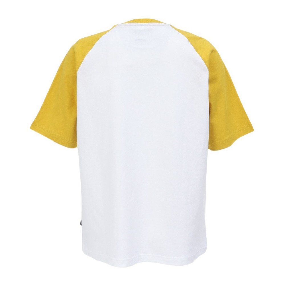 XXL Orion モックネック半袖Tシャツ ホワイト/イエロー ニューバランス（new balance）（メンズ）ラグラン 半袖Tシャツ