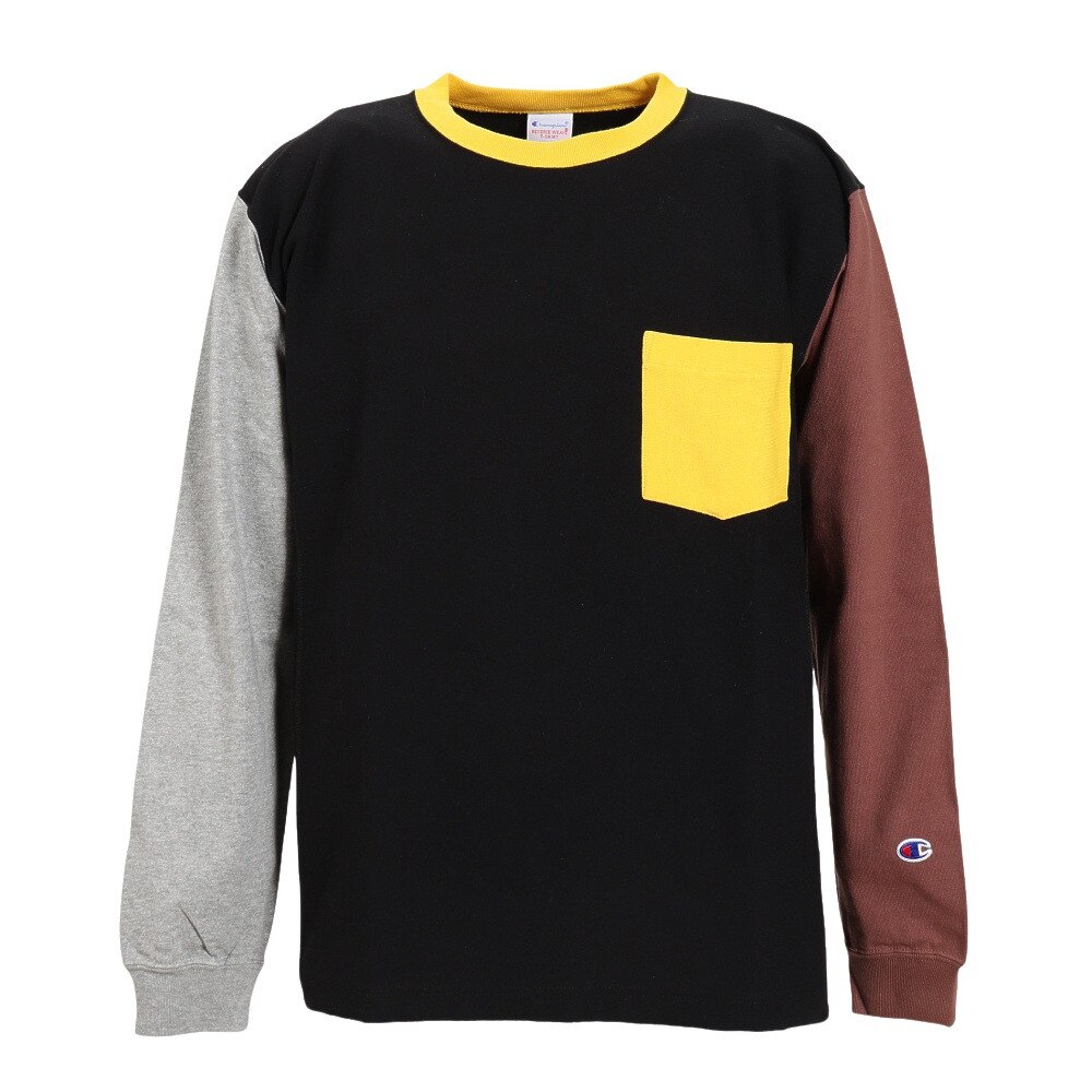 チャンピオン-ヘリテイジ（CHAMPION-HERITAGE）（メンズ）長袖Tシャツ メンズ ロンT リバースィーブ C3-T412 090 ロンT 長袖 ブラック★★★