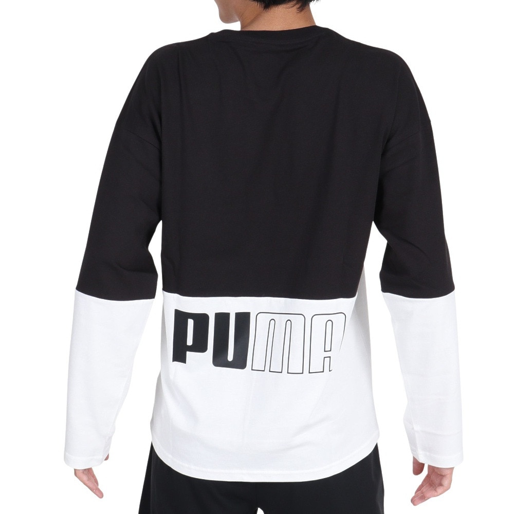 プーマ（PUMA）（メンズ）長袖Ｔシャツ メンズ POWER カラーブロック677682 01 BLK