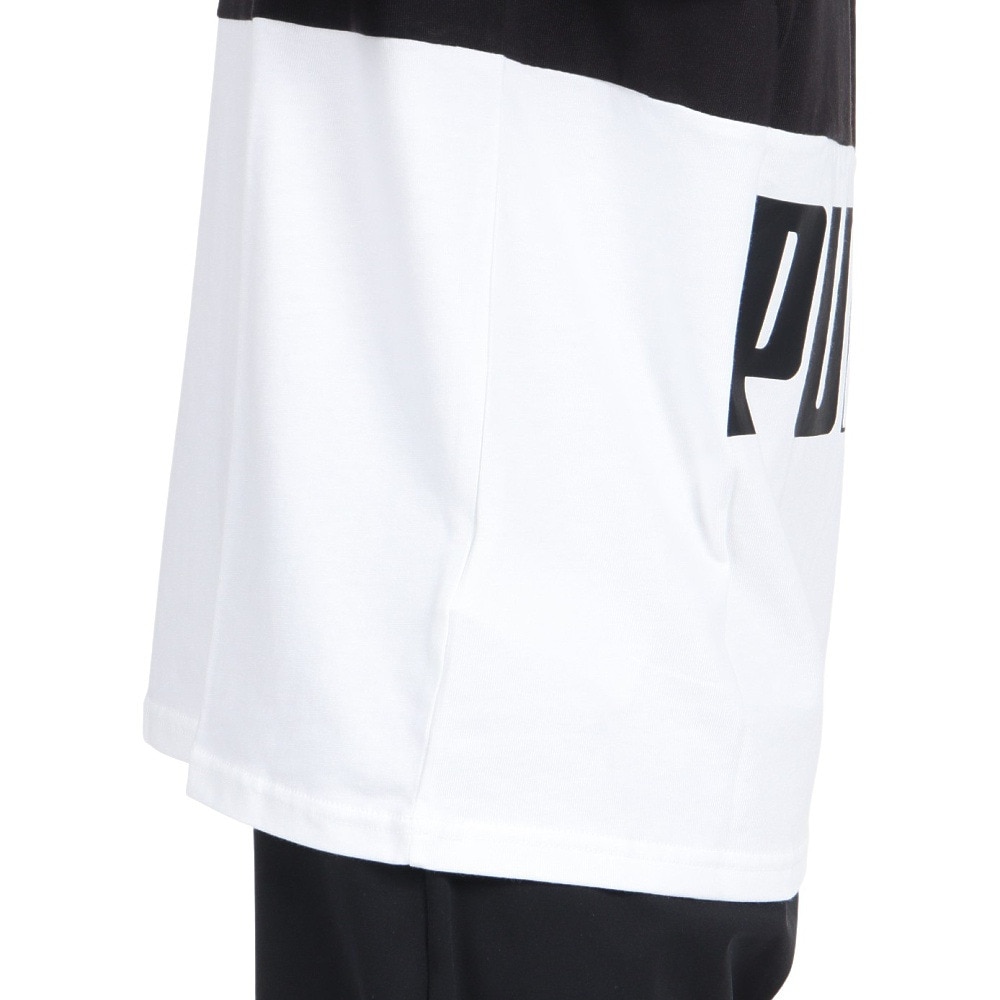 プーマ（PUMA）（メンズ）長袖Ｔシャツ メンズ POWER カラーブロック677682 01 BLK