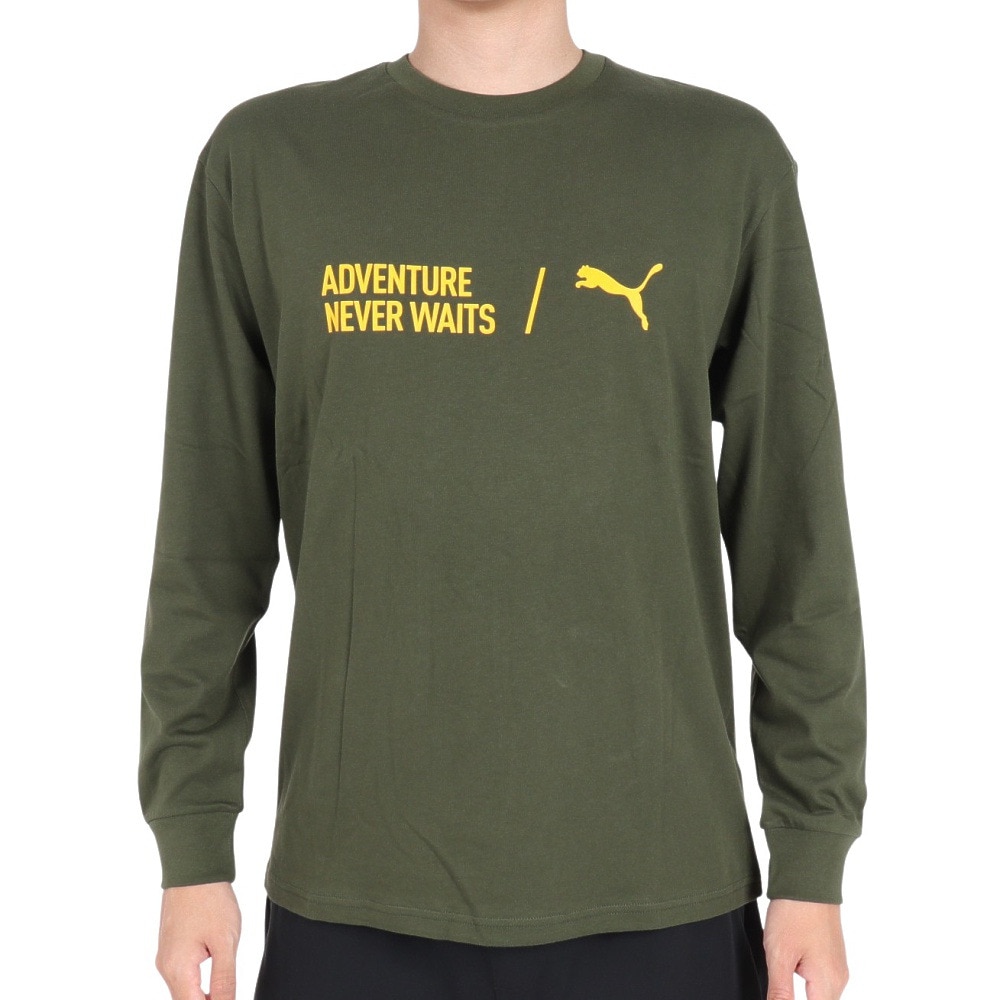 プーマ（PUMA）（メンズ）STYLE TECH 長袖 グラフィックTシャツ 679541 31 OLV