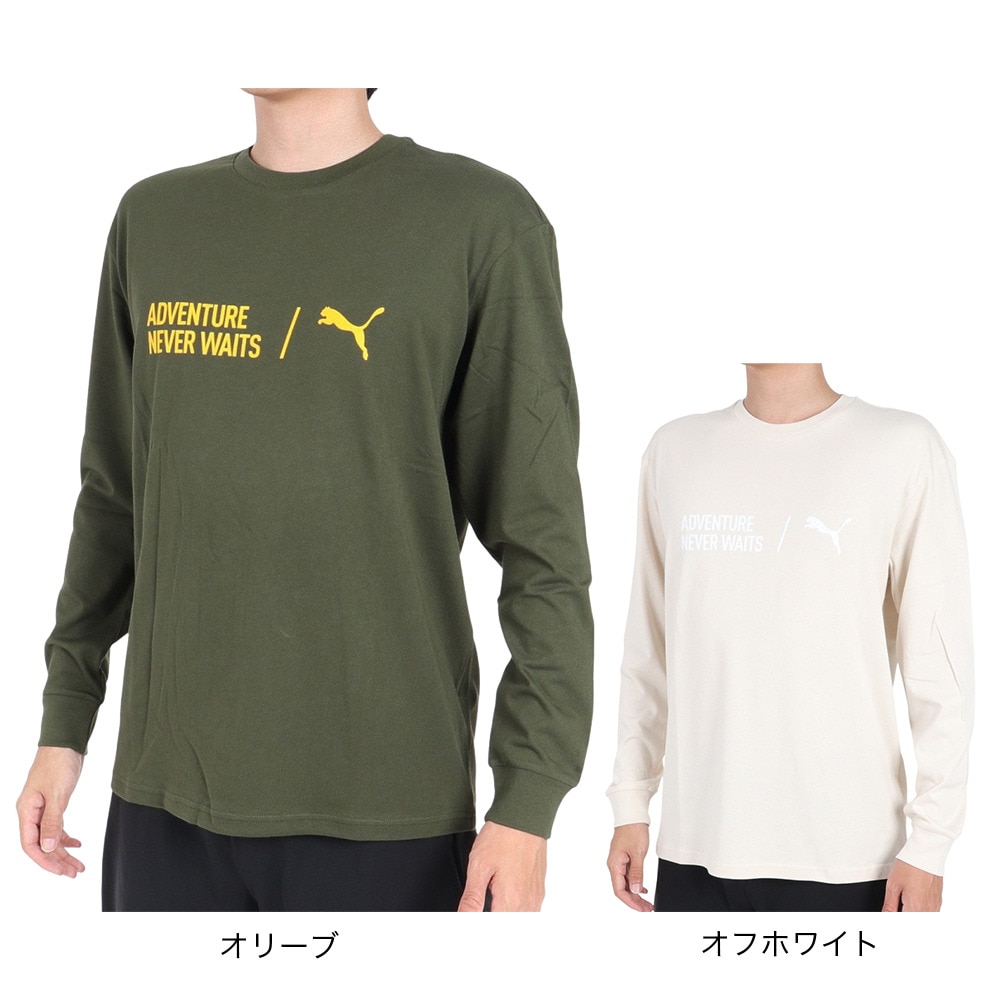 プーマ（PUMA）（メンズ）STYLE TECH 長袖 グラフィックTシャツ 679541 87 BEG