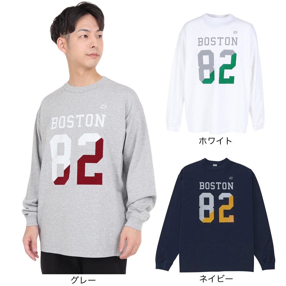 ニューバランス（new balance）（メンズ）900 スプリット82 BOSTON プリント長袖Tシャツ AMT35109WT