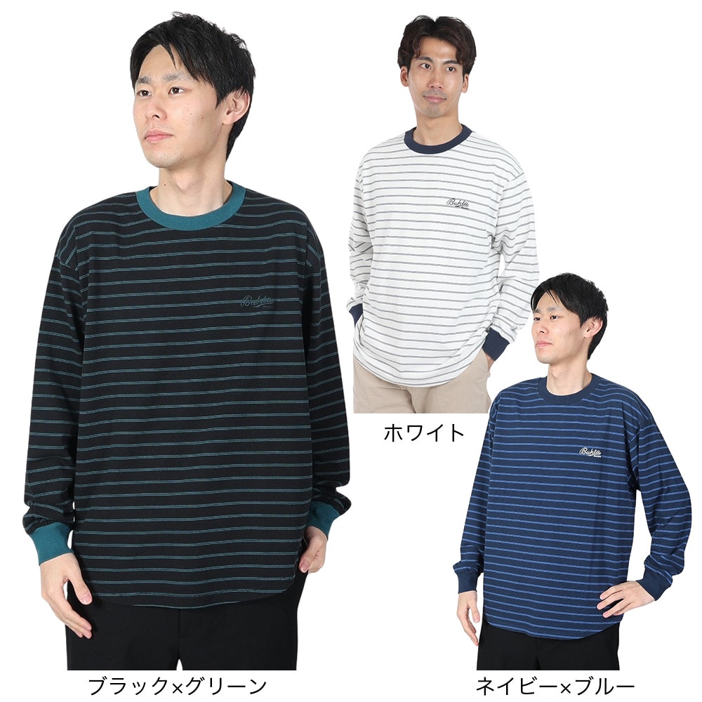 バクタ（BUKTA）（メンズ）ボーダー長袖Tシャツ BU2345804 19 BLACK