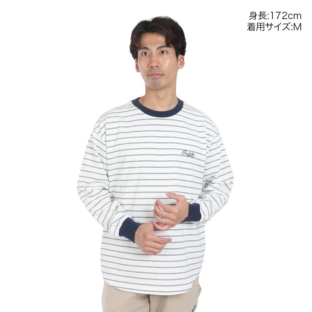 バクタ（BUKTA）（メンズ）ボーダー 長袖Ｔシャツ BU2345804 5 OFF