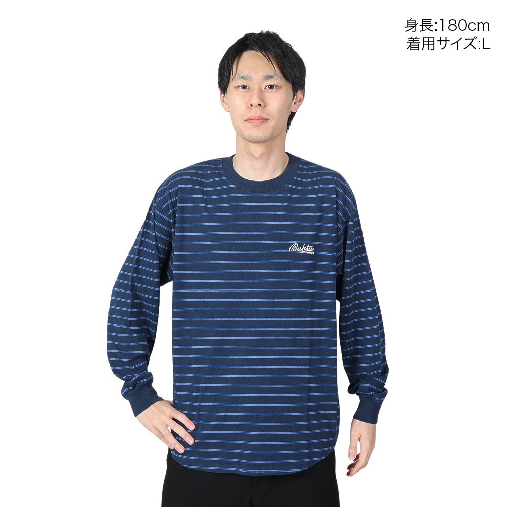 バクタ（BUKTA）（メンズ）ボーダー長袖Tシャツ BU2345804 79 NAVY