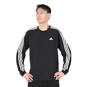 アディダス（adidas）（メンズ）エッセンシャルズ プラス ルーズフィット スリーストライプス長袖Tシャツ KWE93-JF3907