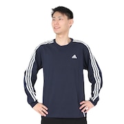 (メンズ)エッセンシャルズ プラス ルーズフィット スリーストライプスTシャツ 長袖 KWE93-JF3908 ロンT