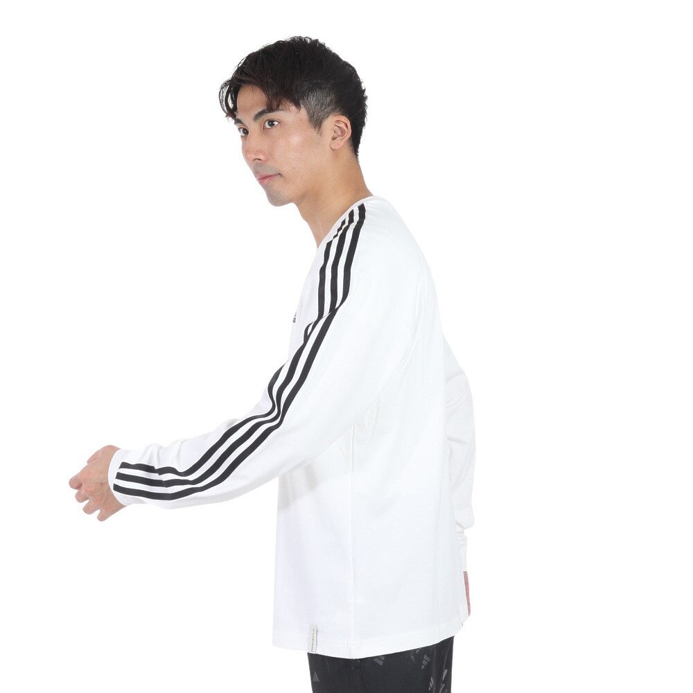 アディダス（adidas）（メンズ）エッセンシャルズ プラス ルーズフィット スリーストライプス 長袖Tシャツ KWE93-JF3913★★★