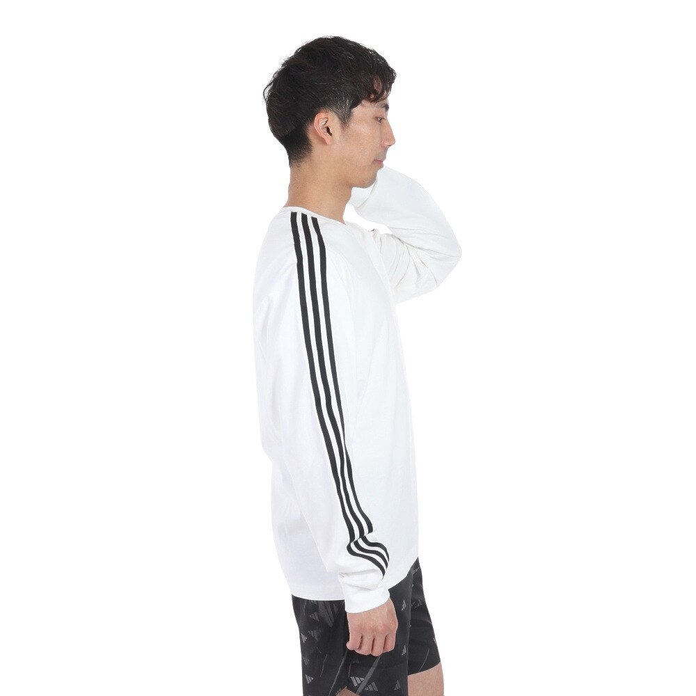 アディダス（adidas）（メンズ）エッセンシャルズ プラス ルーズフィット スリーストライプス 長袖Tシャツ KWE93-JF3913★★★
