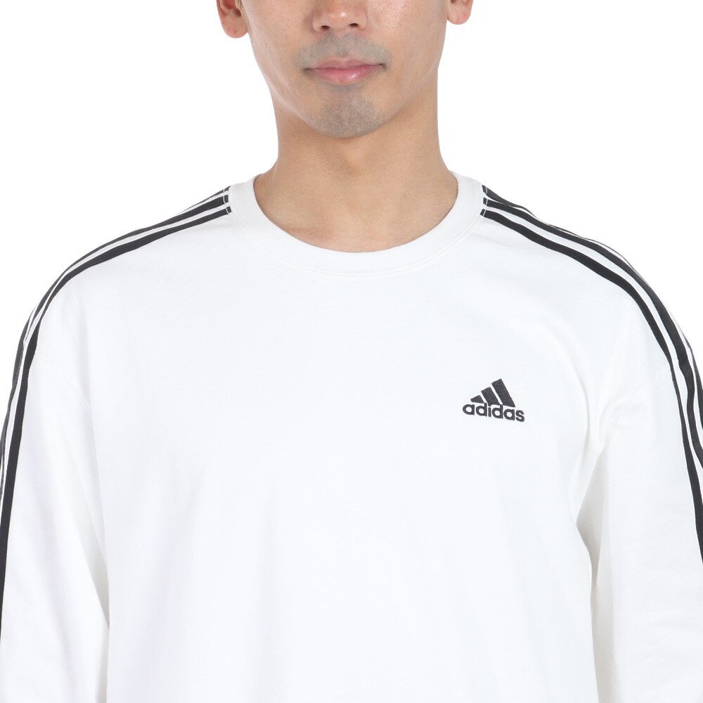 アディダス（adidas）（メンズ）エッセンシャルズ プラス ルーズフィット スリーストライプス 長袖Tシャツ KWE93-JF3913★★★