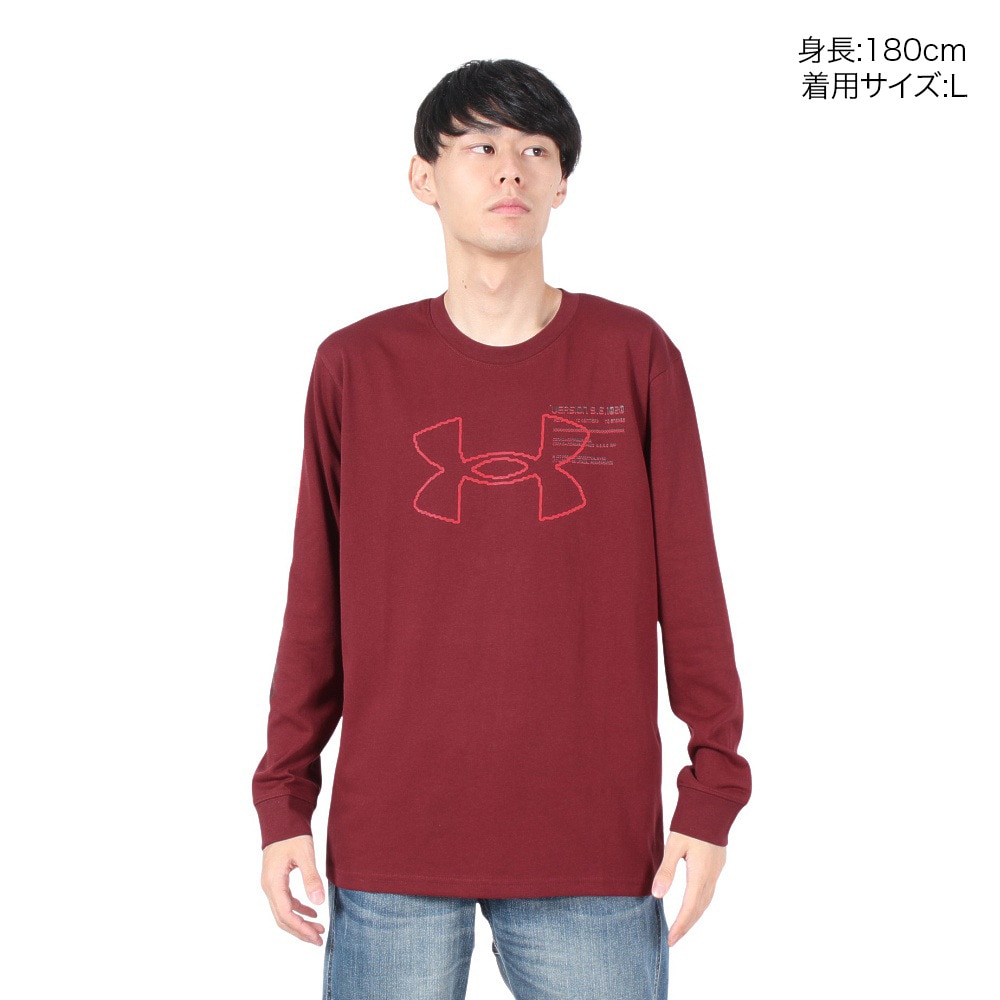 アンダーアーマー（UNDER ARMOUR）（メンズ）ヘビーウェイト グリッチ ビッグロゴ ロングスリーブTシャツ 6000868 625