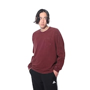 (メンズ、レディース)スリーストライプス WASH ロングスリーブTシャツ ヘビーウェイト ルーズフィットKUE34