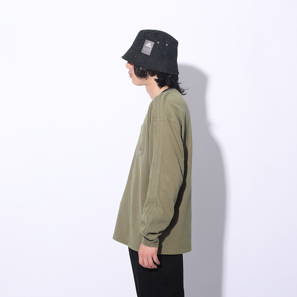 アディダス（adidas）（メンズ、レディース）スリーストライプス WASH ロングスリーブTシャツ KUE34-IT0889  ロンT 長袖 ヘビーウェイト ルーズフィット
