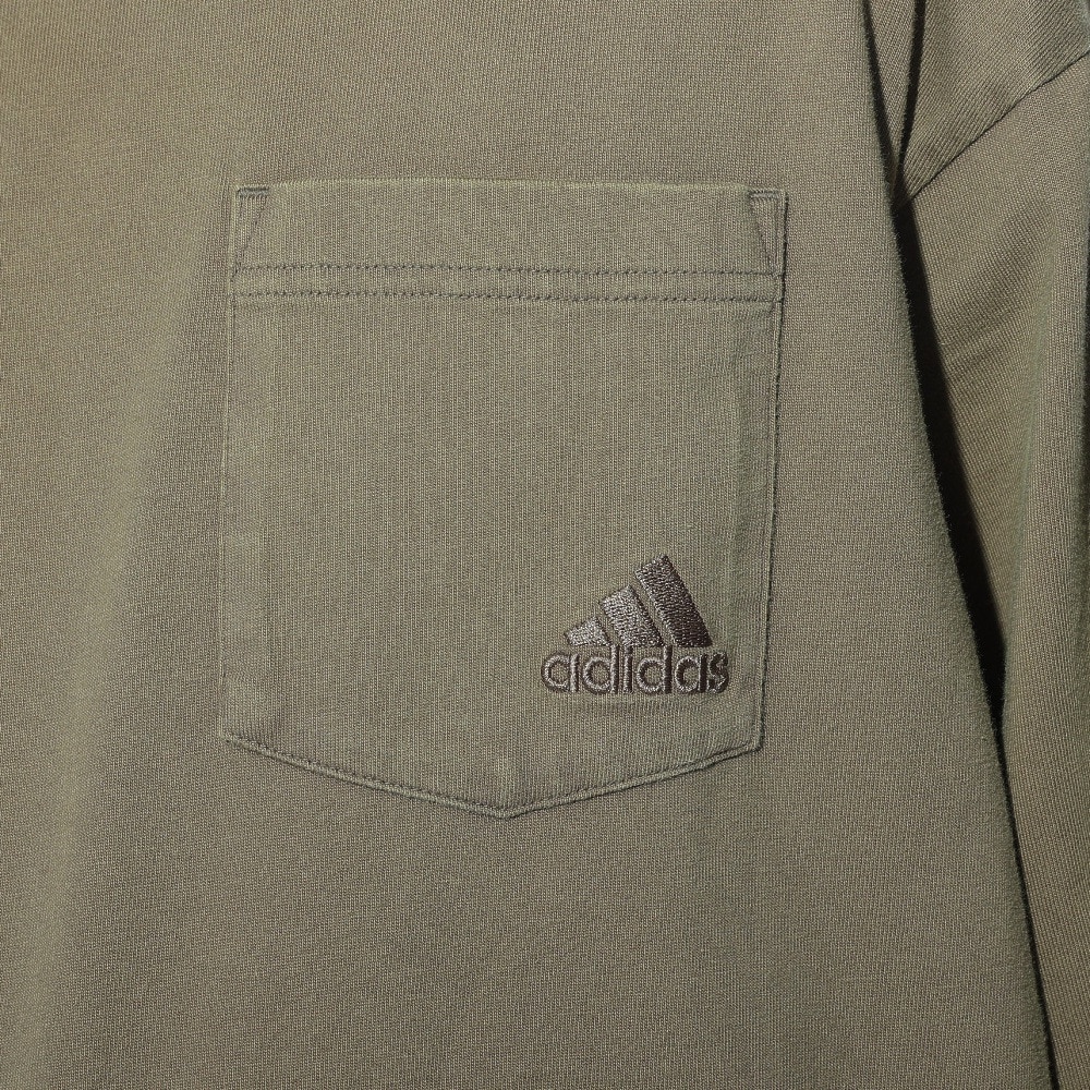 アディダス（adidas）（メンズ、レディース）スリーストライプス WASH ロングスリーブTシャツ KUE34-IT0889  ロンT 長袖 ヘビーウェイト ルーズフィット