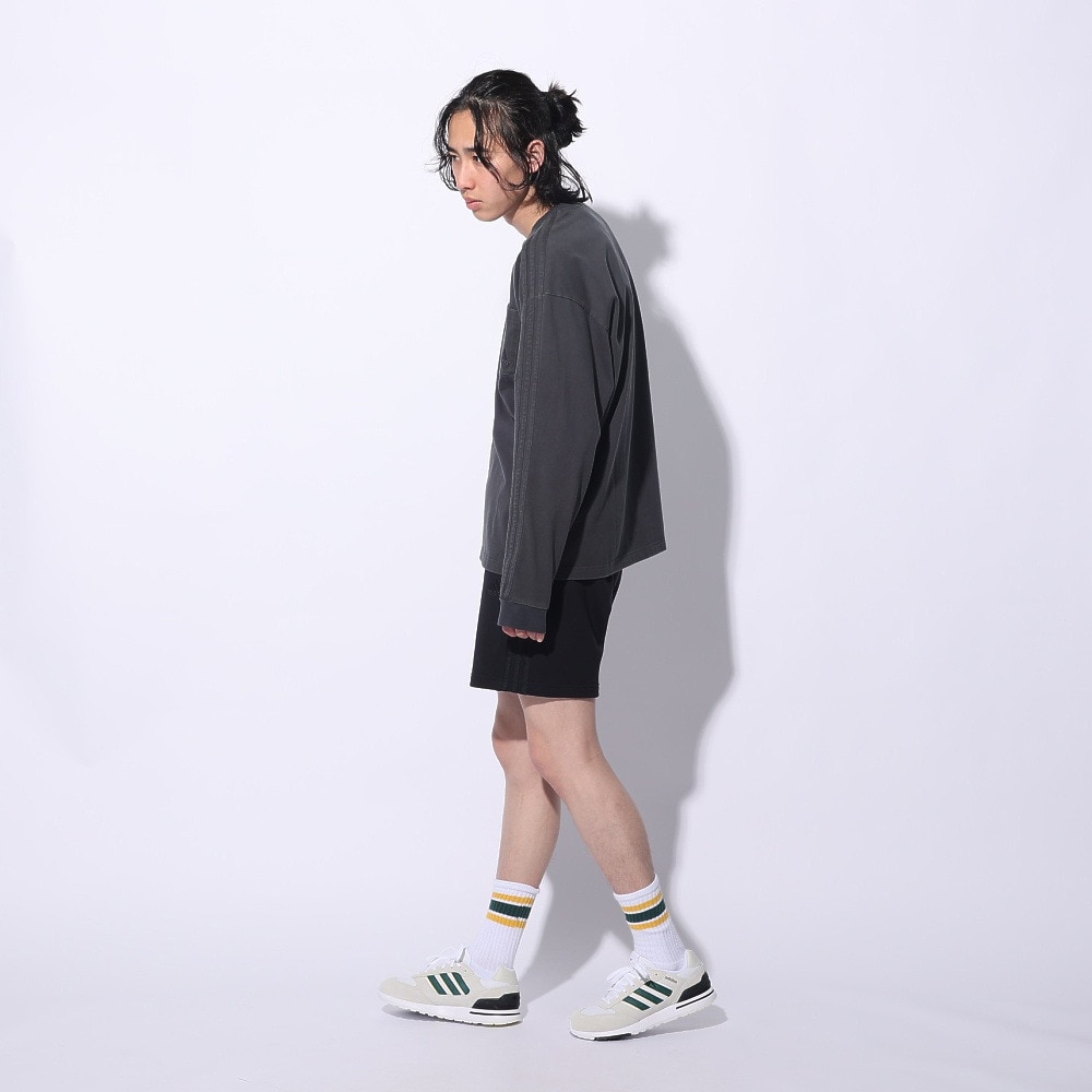 アディダス（adidas）（メンズ、レディース）スリーストライプス WASH ロングスリーブTシャツ KUE34-IT0890  ロンT 長袖 ヘビーウェイト ルーズフィット