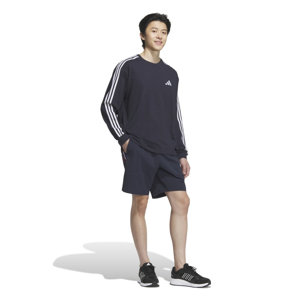アディダス（adidas）（メンズ）エッセンシャルズ プラス ルーズフィット スリーストライプス 長袖Tシャツ JUP88-JW6935