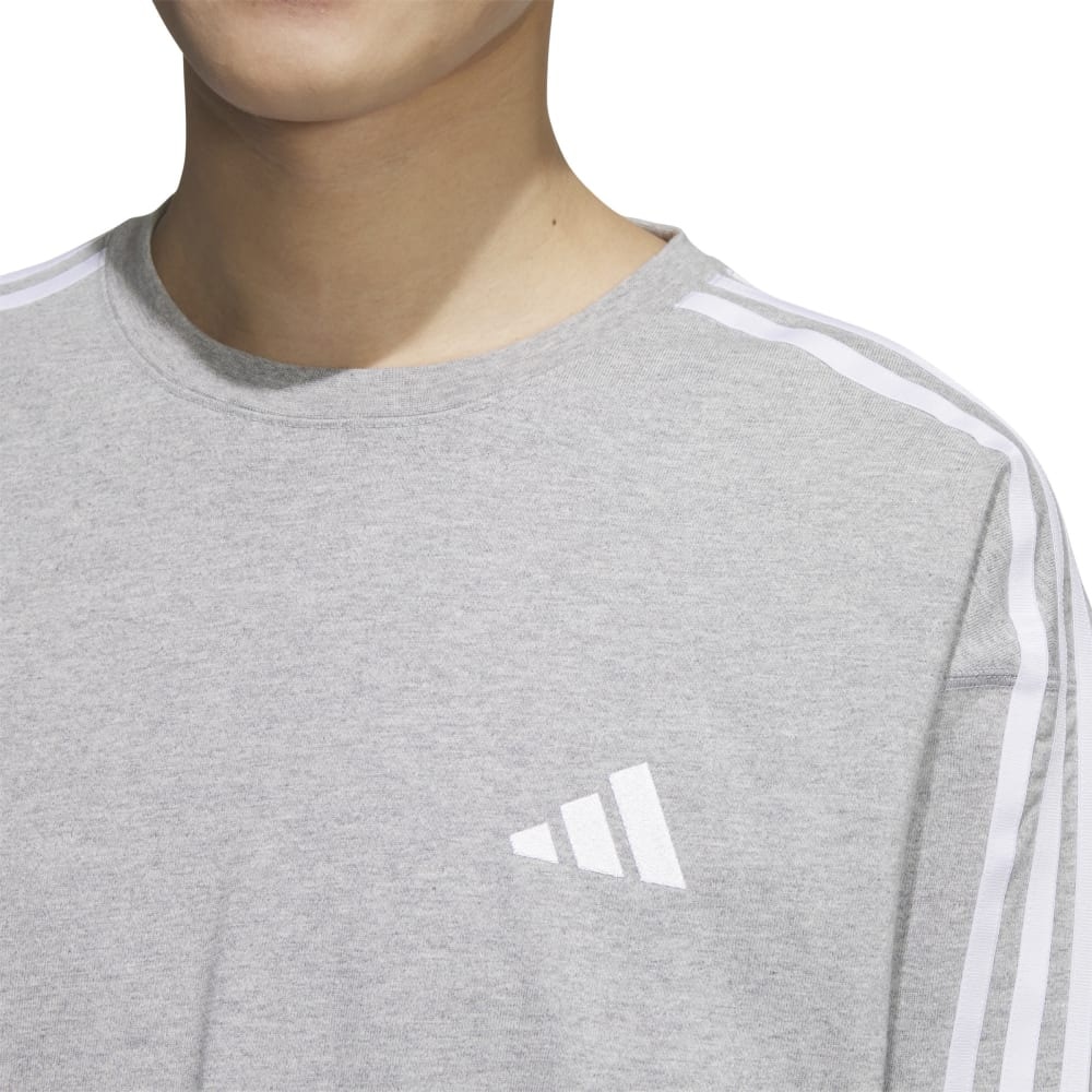 アディダス（adidas）（メンズ）エッセンシャルズ プラス ルーズフィット スリーストライプス 長袖Tシャツ JUP88-JW6936