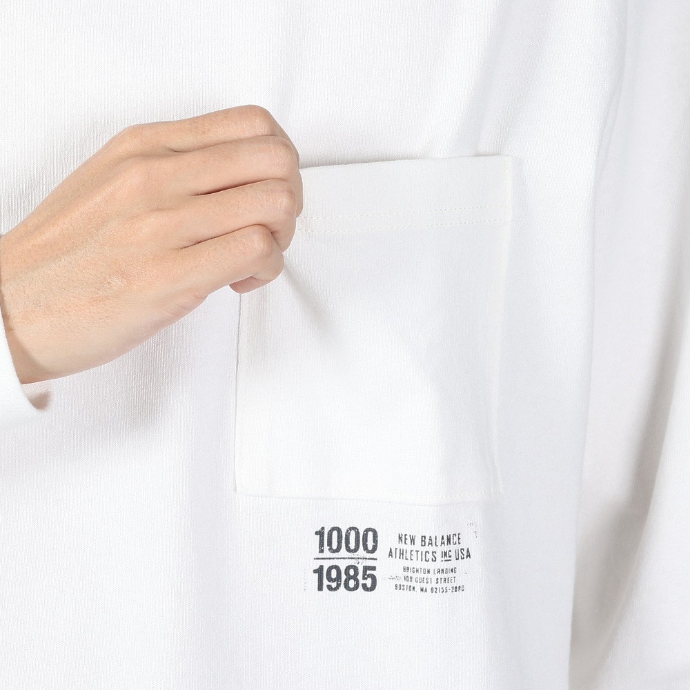 ニューバランス（new balance）（メンズ）長袖Tシャツ メンズ 白 1000 レギュラーフィット AMT25023SST