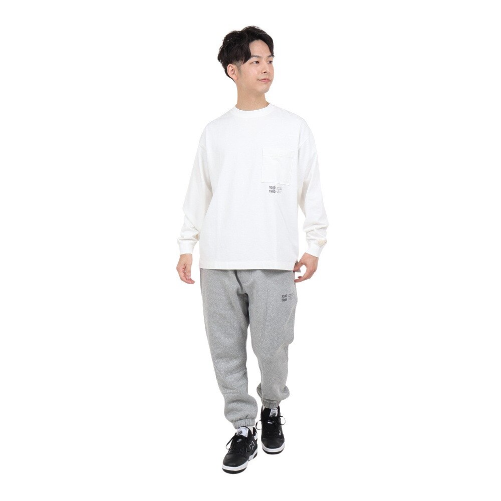 ニューバランス（new balance）（メンズ）長袖Tシャツ メンズ 白 1000 オーバーサイズフィット AMT25024SST