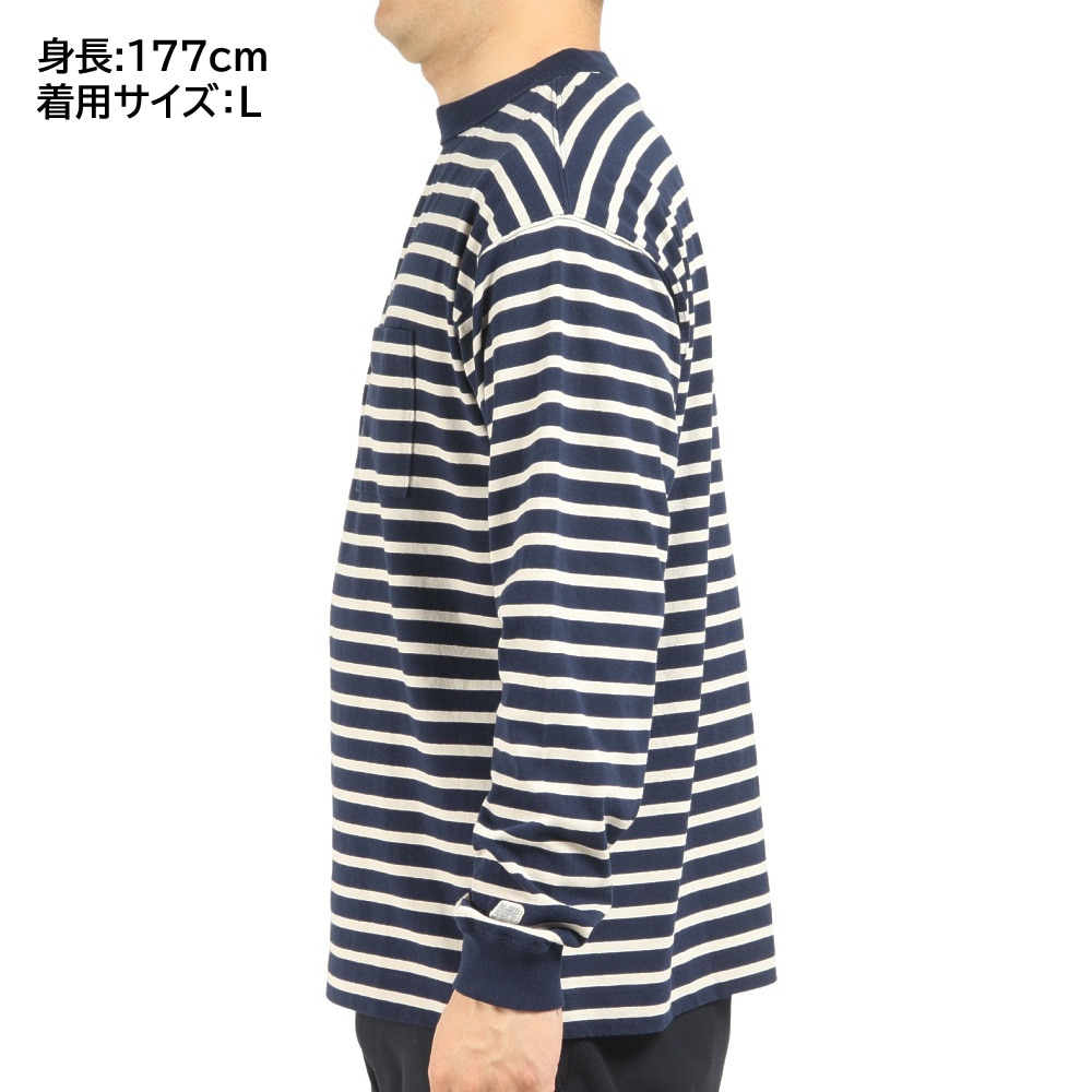 ニューバランス（new balance）（メンズ）長袖Tシャツ メンズ 900 ストライプ AMT25069NML