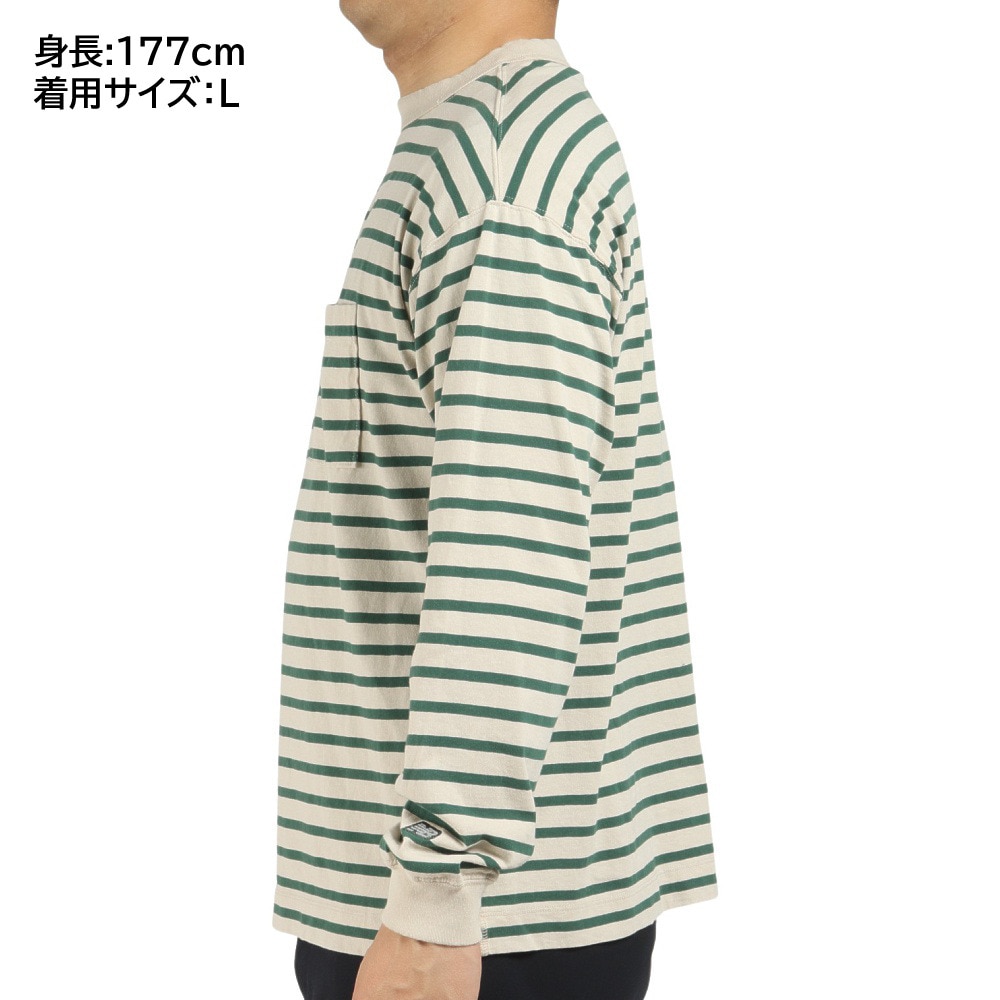 ニューバランス（new balance）（メンズ）Tシャツ 長袖 メンズ 900 ストライプ AMT25069TWF ロンT