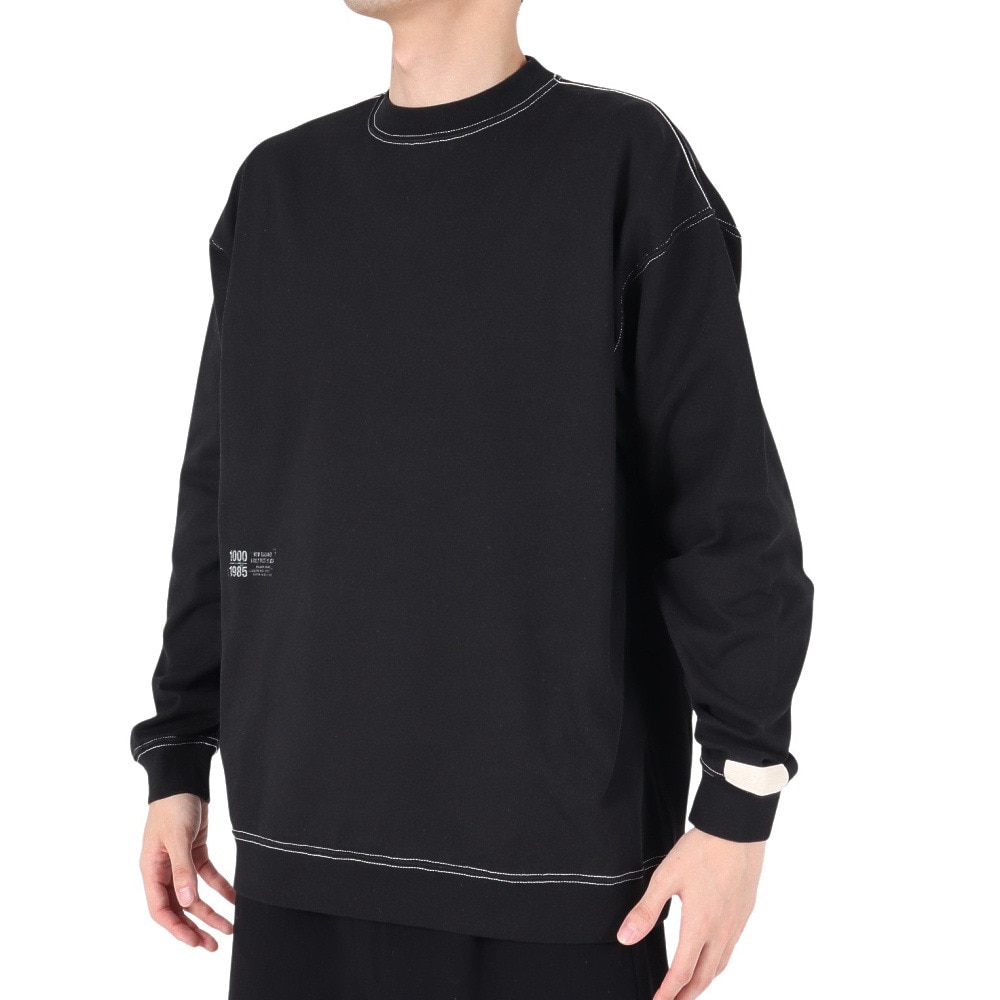 ニューバランス（new balance）（メンズ）1000 リブ裾ロングスリーブ Tシャツレギュラーフィット AMT35101BK