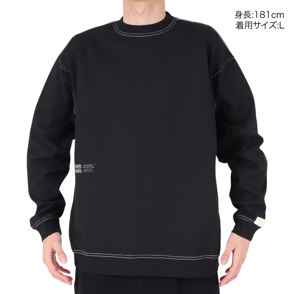ニューバランス（new balance）（メンズ）1000 リブ裾ロングスリーブ Tシャツオーバーサイズフィット AMT35102BK
