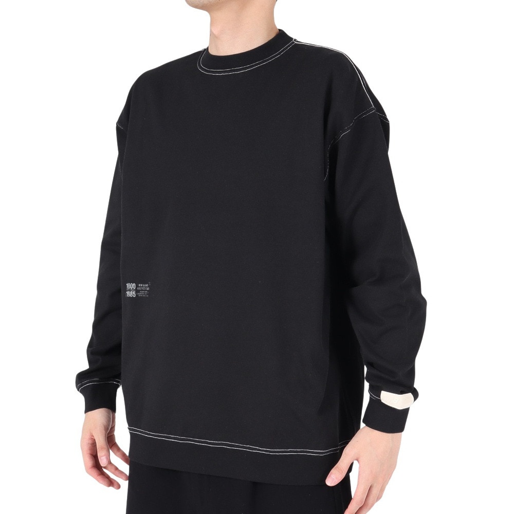 ニューバランス（new balance）（メンズ）1000 リブ裾ロングスリーブ Tシャツオーバーサイズフィット AMT35102BK