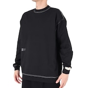 (メンズ)1000 リブ裾ロングスリーブ Tシャツオーバーサイズフィット AMT35102BK