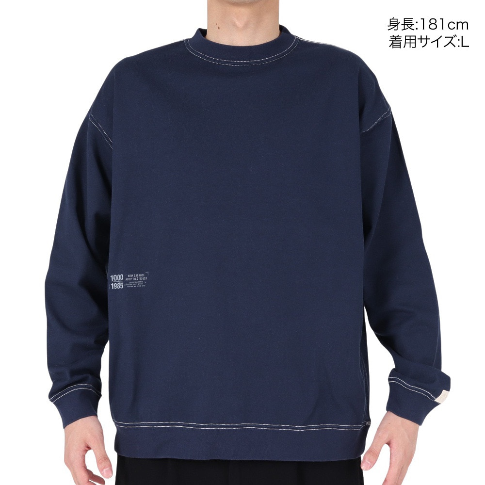 ニューバランス（new balance）（メンズ）1000 リブ裾ロングスリーブ Tシャツオーバーサイズフィット AMT35102PGM