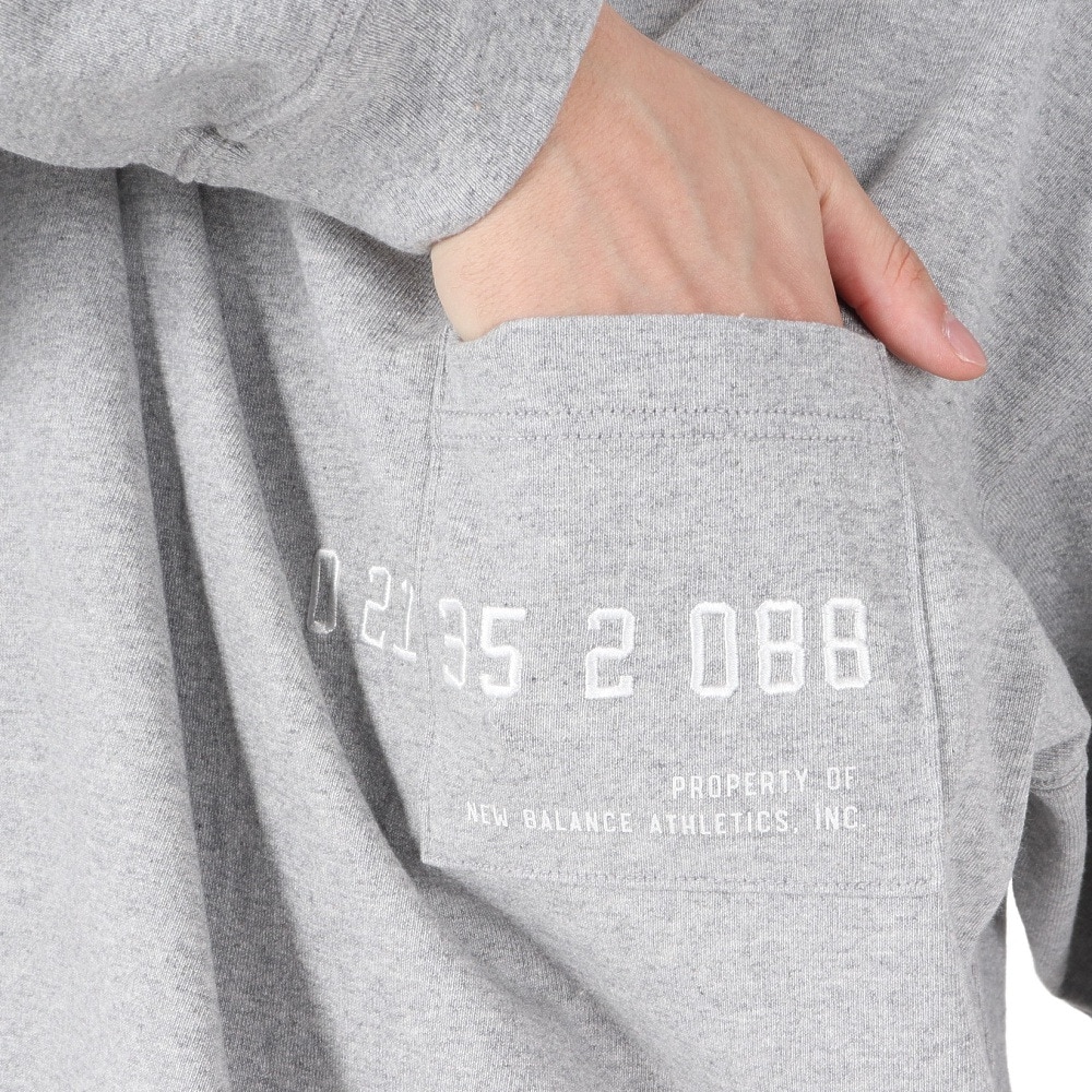 ニューバランス（new balance）（メンズ）1000 ミルナンバリングプリントロングスリーブ Tシャツオーバーサイズフィット AMT35104AG
