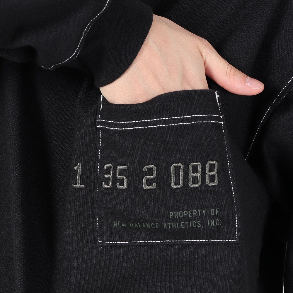 ニューバランス（new balance）（メンズ）1000 ミルナンバリングプリントロングスリーブ Tシャツオーバーサイズフィット AMT35104BK
