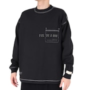 (メンズ)1000 ミルナンバリングプリントロングスリーブ Tシャツオーバーサイズフィット AMT35104BK