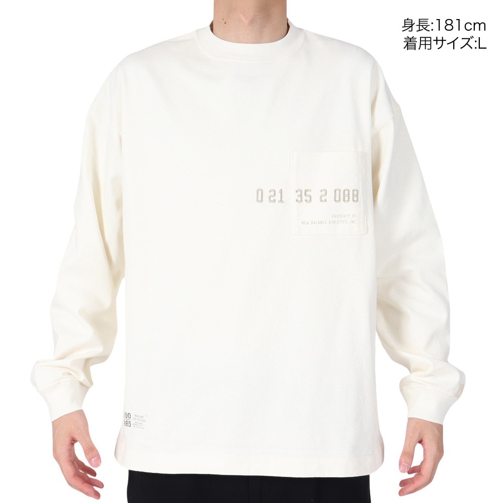 ニューバランス（new balance）（メンズ）1000 ミルナンバリングプリントロングスリーブ Tシャツオーバーサイズフィット AMT35104SST