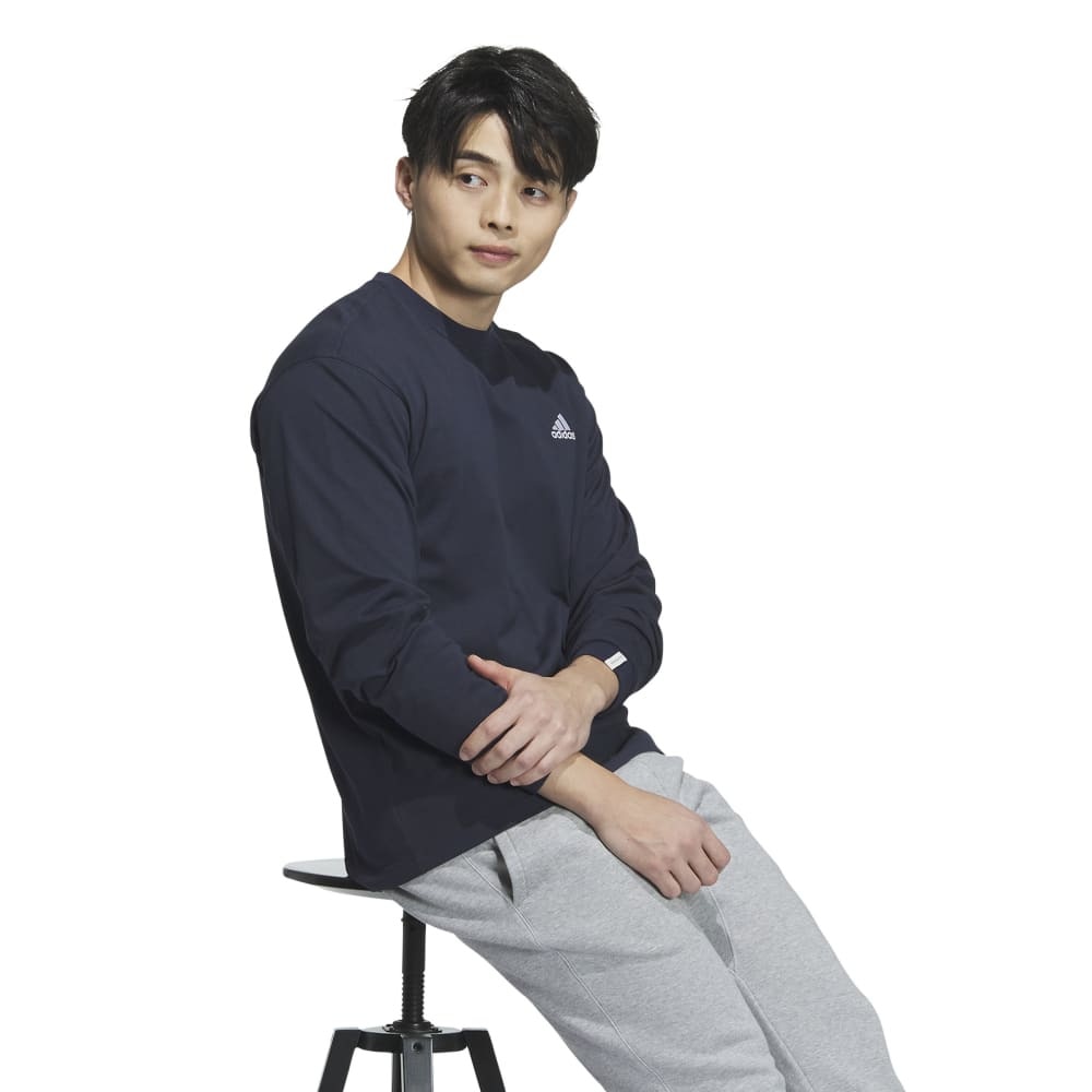 アディダス（adidas）（メンズ）エッセンシャルズ プラス ルーズフィット スモールロゴ 長袖Tシャツ KWF00-JF3926