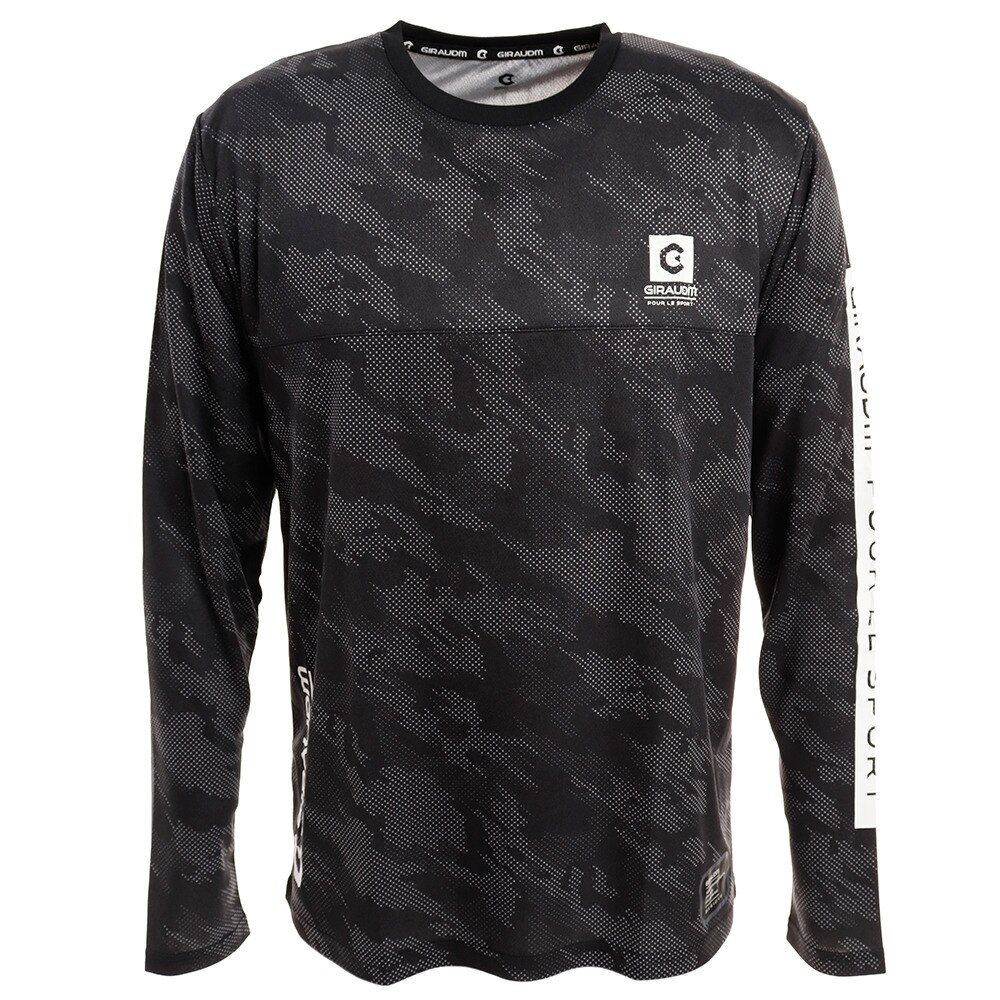 Tシャツ メンズ 長袖 ドライプラスUV 総柄 863GM9CD8136 BLK オンライン価格