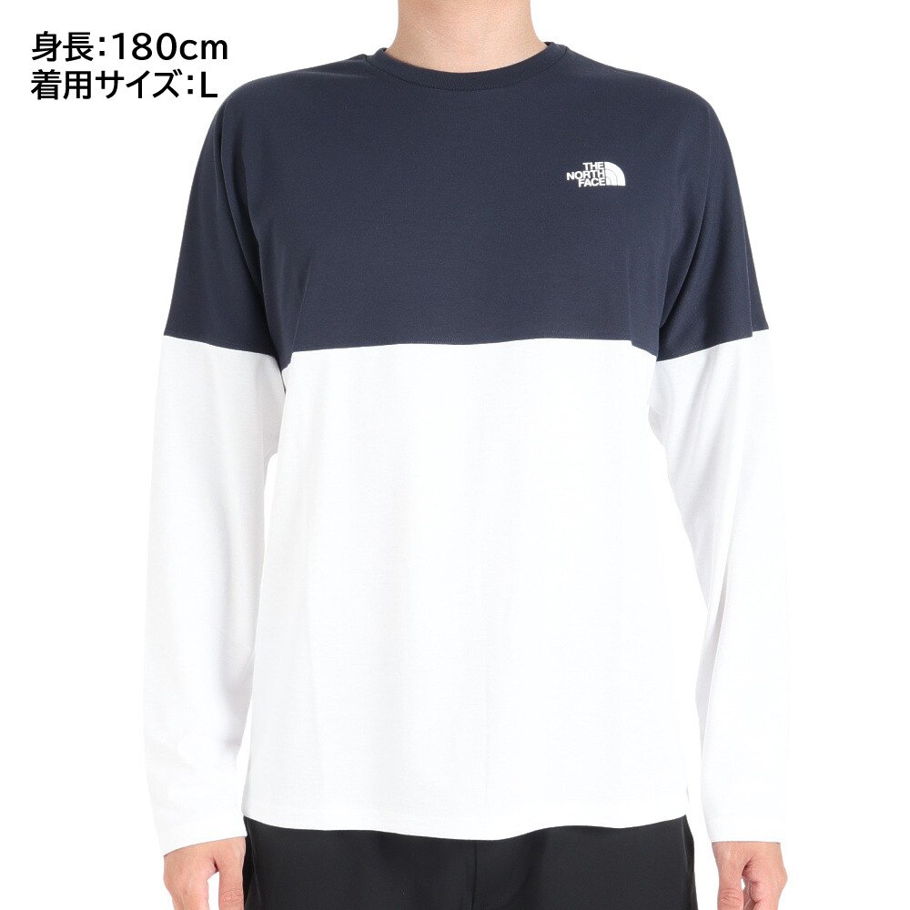 ノースフェイス(THE NORTH FACE)(メンズ)長袖Tシャツ メンズ Bi-Colored Nuptse NT82384 UN ノースフェイス Bi-Colored Nuptse Mサイズ