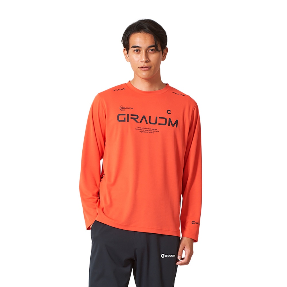 Active フィットネス長袖シャツ Sサイズ 黒/オレンジ Active フィットネス長袖シャツ Sサイズ 黒/オレンジ