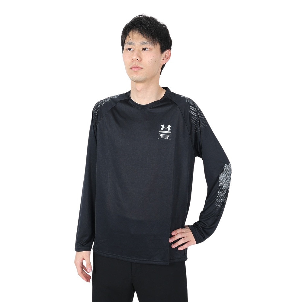 アンダーアーマー（UNDER ARMOUR）（メンズ）ドライ 速乾 アーマープリント ロングスリーブ Tシャツ1370414 001