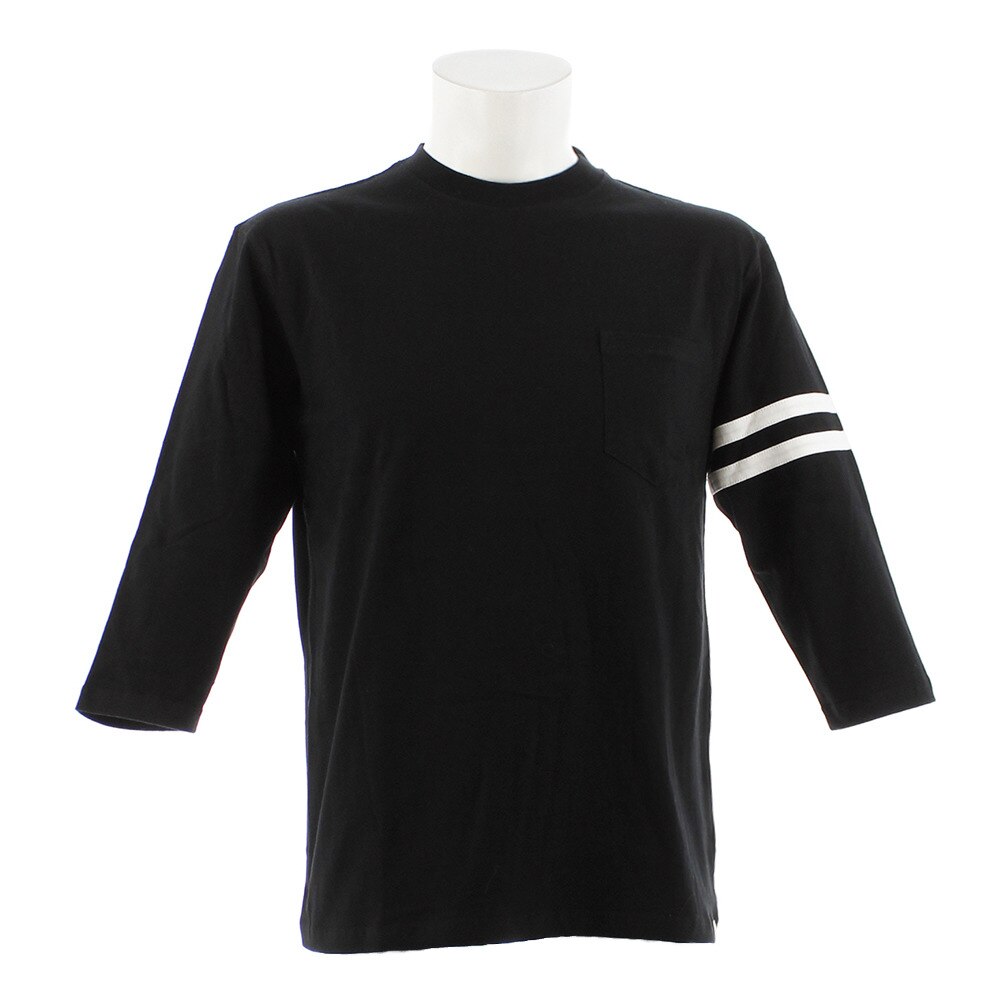  USコットン 7分袖 クルーネックTシャツ TUSC7-18FRL BLK