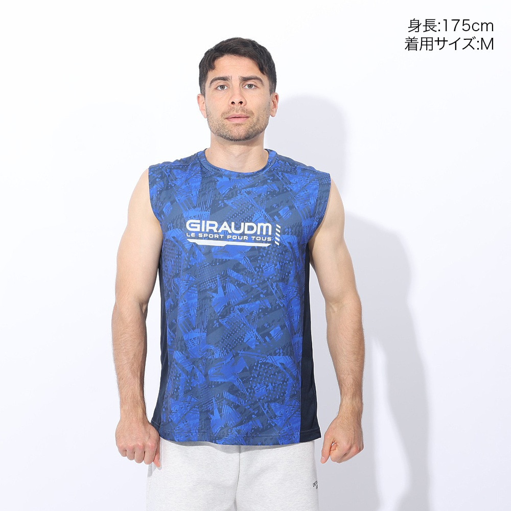 ジローム（GIRAUDM）（メンズ）ドライプラスクール シャインブロック メッシュ ノースリーブTシャツ CT4S0019-TR863-GRSD NVY