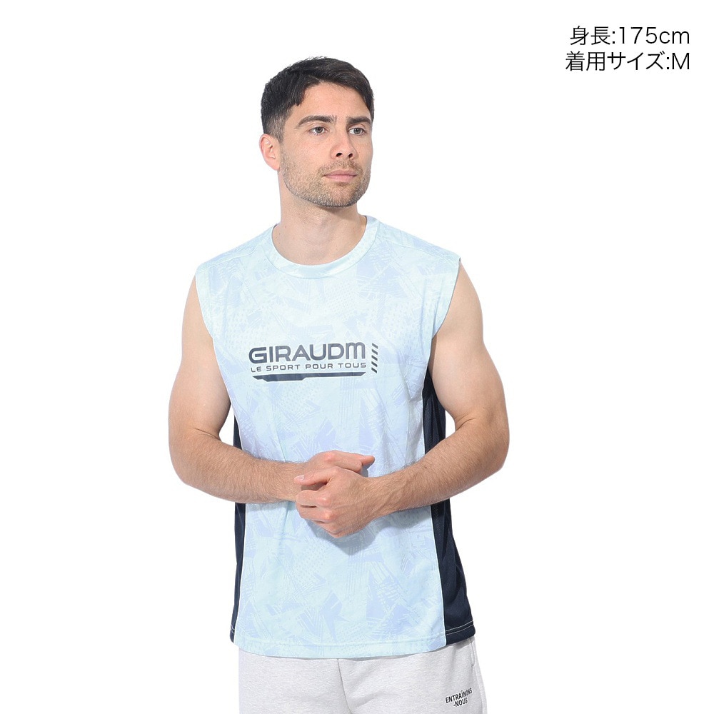 ジローム（GIRAUDM）（メンズ）ドライプラスクール シャインブロック メッシュ ノースリーブTシャツ CT4S0019-TR863-GRSD SAX