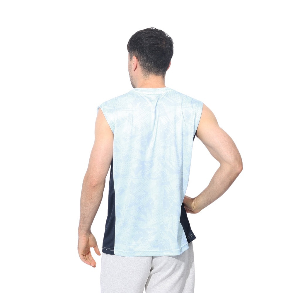 ジローム（GIRAUDM）（メンズ）ドライプラスクール シャインブロック メッシュ ノースリーブTシャツ CT4S0019-TR863-GRSD SAX