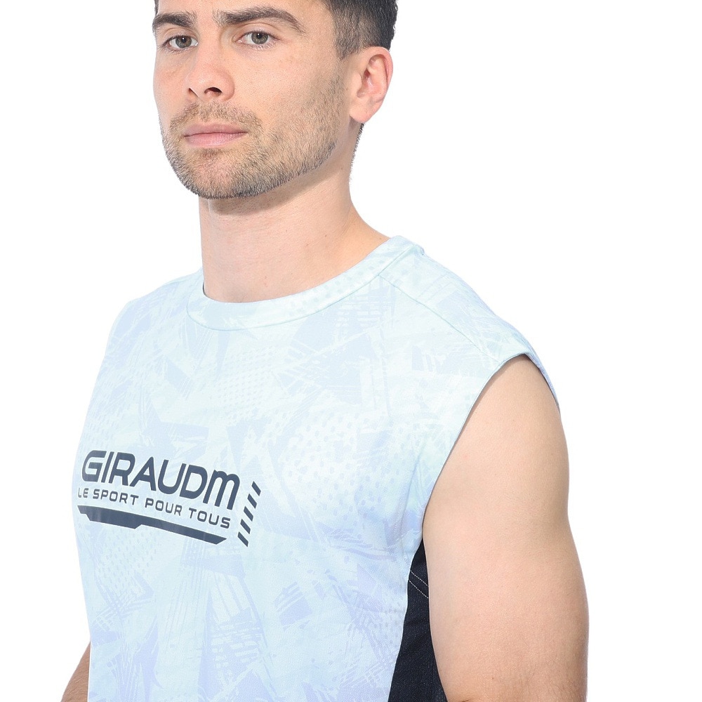 ジローム（GIRAUDM）（メンズ）ドライプラスクール シャインブロック メッシュ ノースリーブTシャツ CT4S0019-TR863-GRSD SAX