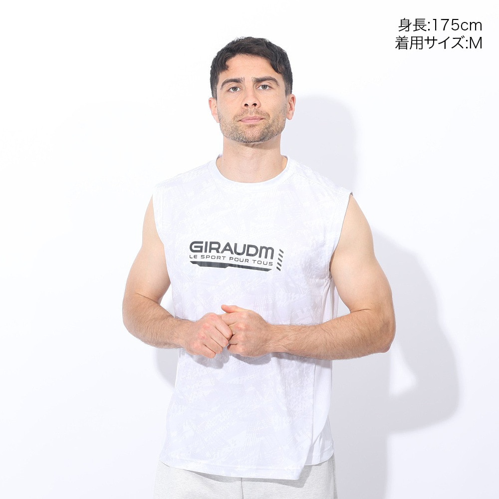 ジローム（GIRAUDM）（メンズ）ドライプラスクール シャインブロック メッシュ ノースリーブTシャツ CT4S0019-TR863-GRSD WHT