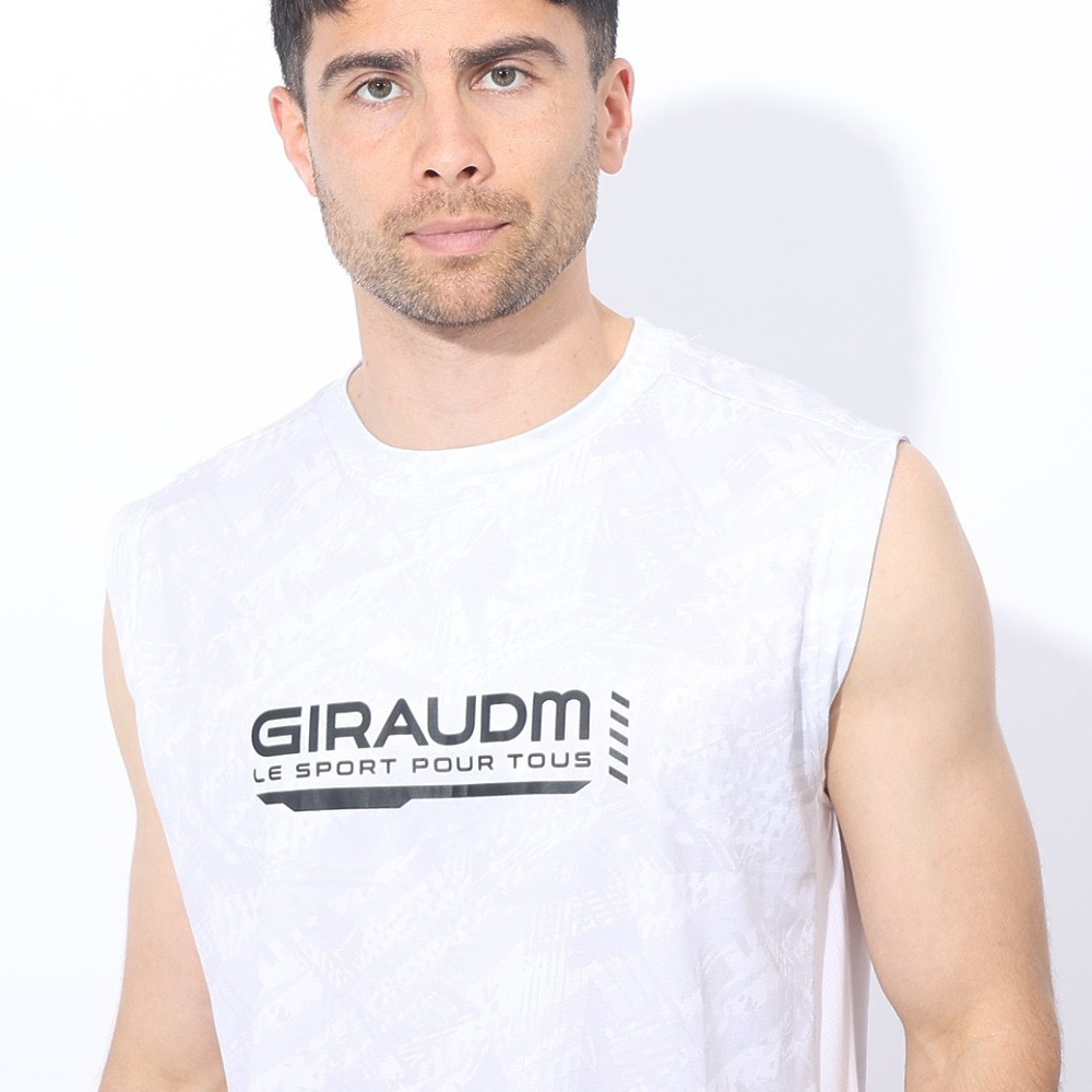 ジローム（GIRAUDM）（メンズ）ドライプラスクール シャインブロック メッシュ ノースリーブTシャツ CT4S0019-TR863-GRSD WHT