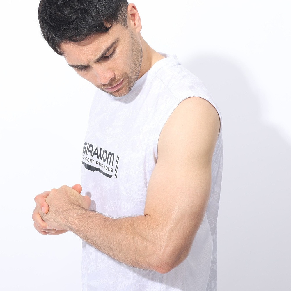 ジローム（GIRAUDM）（メンズ）ドライプラスクール シャインブロック メッシュ ノースリーブTシャツ CT4S0019-TR863-GRSD WHT