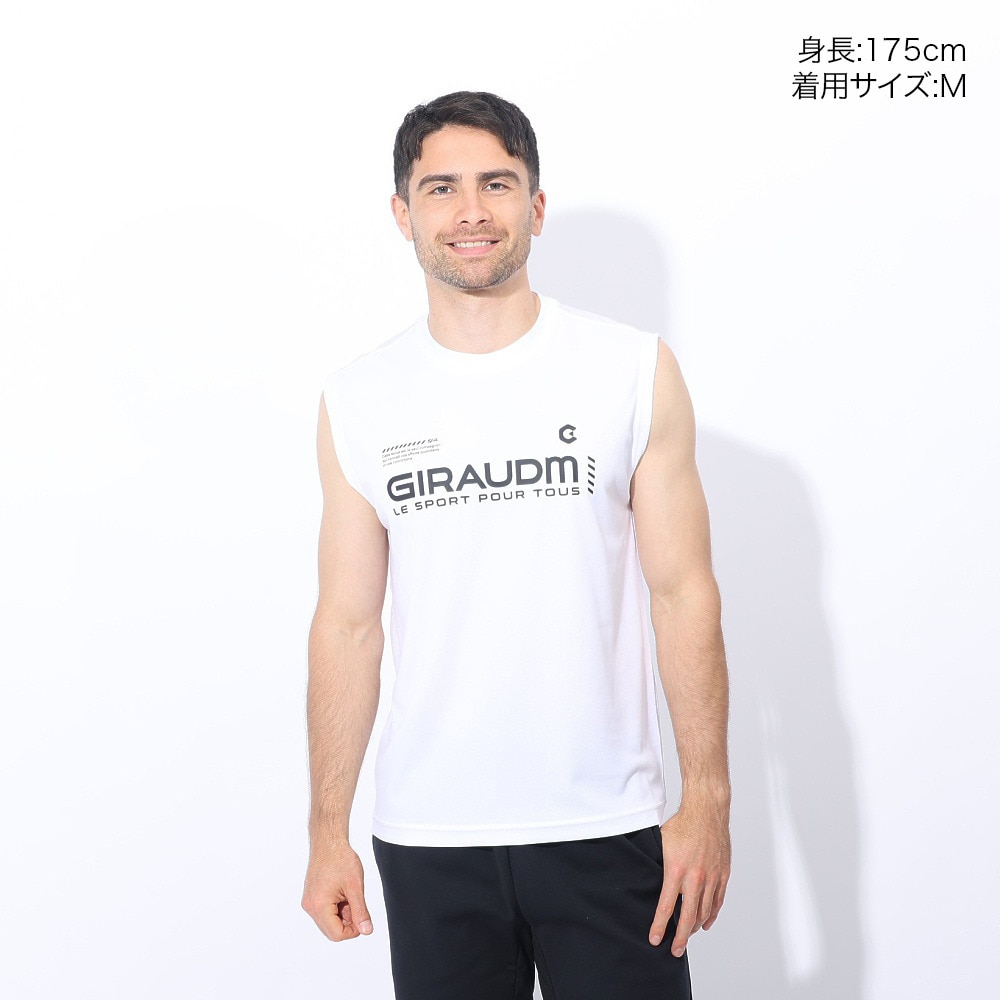 ジローム（GIRAUDM）（メンズ）ドライプラスクール シャインブロック メッシュ ノースリーブ CT4S0031-TR863-GRES WHT